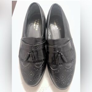 Oakton 74073 Dress Loafer Leather Mens Black Kilt Tassel Brogue Wing Tip Sz 8.5